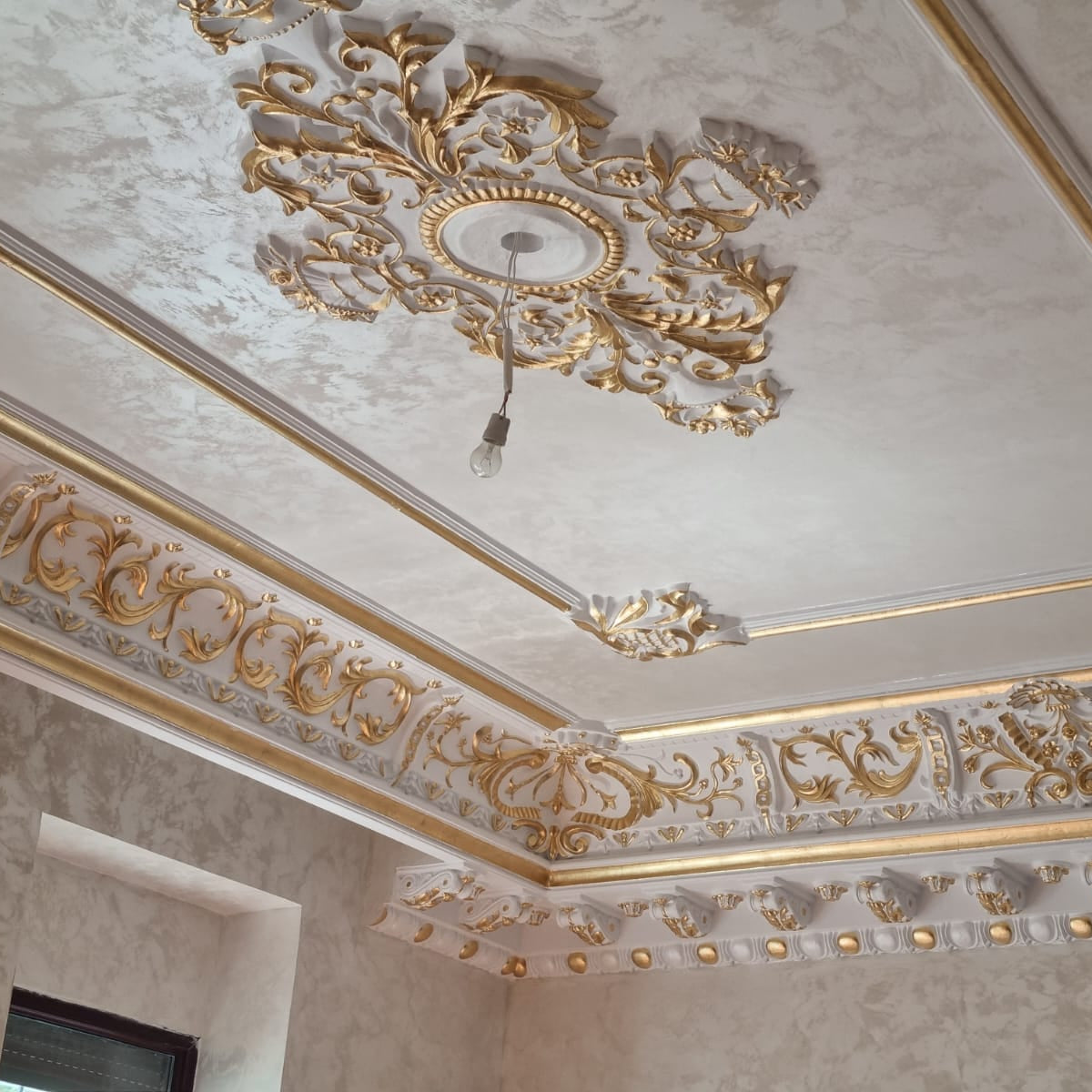 Foita decorativa stucco, aurie - 16x16 cm