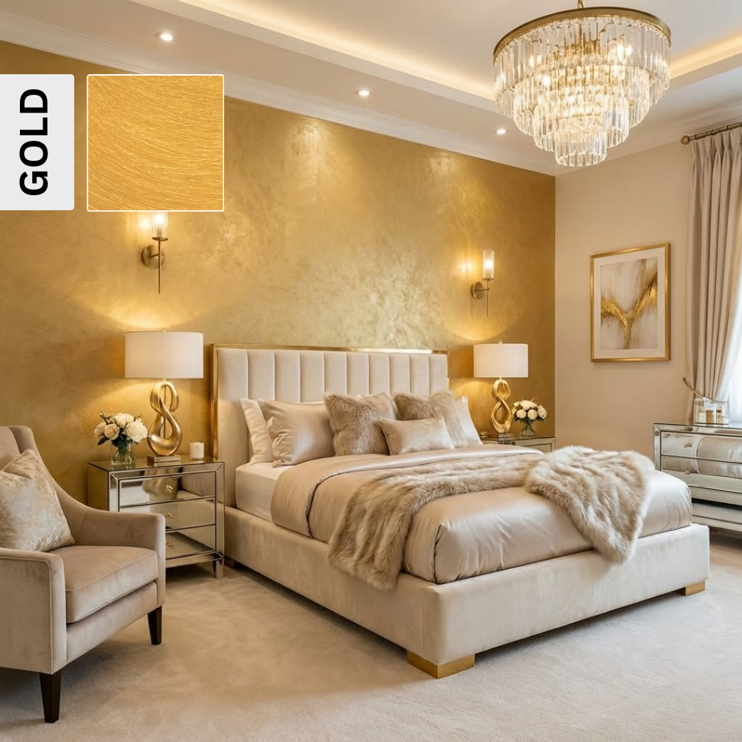 Vopsea decorativa Velvet pearl finish, Decosti (1/3 L) diverse culori gold 